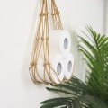 Miniatyrbilde 5 av 5: Khaki Rullpapirholder Bomullsledning Mesh Hengende Toalettpapir