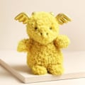 Miniatyrbillede 3 af 4: Jellycat Guld Drage Plysdyr, 18 cm | Mytisk Plyslegetøj | Klassisk Børnegave