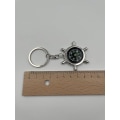 Miniatyrbild 4 av 5: 1 st Styrhjul Nyckelring med Kompass Nautisk Silver Metall