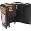 Miesten lompakko aitoa nahkaa 12,5 x 9,5 x 2 cm RFID-suojattu musta, A