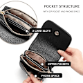 Miniatyrbild 4 av 5: Vegan Läder Liten Crossbody Väska för Kvinnor Designer Mobilväska Plånböcker Justerbar Rem black