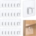 24-pack självhäftande hyllstöd, 6 x 6 cm hyllstöd, transparenta D'é,A
