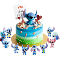 Pikkukuva 2 / 5: 10 kpl Lilo ja Stitch kakkukoristeita lasten syntymäpäiväkakkuun Lilo ja Stitch -teemajuhliin