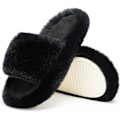 Miniatyrbillede 1 af 5: Kvinders Memory Foam Tøfler, Kvinders Soveværelse Tøfler, Fuzzy Pl