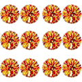 Pikkukuva 1 / 5: 12 kpl Cheerleading Pom Pomit Lapsille, Metallinhohtoiset Folio Muovirenkaat Cheer Pom Pomit Pojille Large Red Gold