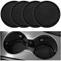 Miniatyrbillede 1 af 5: Bil Kopholder, 4 STK Universal Skridsikre Kopholdere Indlejret i Ornamenter Kopholder, Bilinteriørtilbehør black