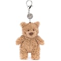 Miniatyrbillede 1 af 5: Jellycat Bartholomew Bjørn Taskevedhæng, 11,4 cm, Udstoppede Dyr Teddybjørn Nøglering, Fantastisk Gaveidé, Polyester 12cm