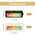 Miniatyrbillede 2 af 5: Min Social Battery Pin, 4 My Social Battery Pins Interaktive emaljenåle Social Battery, Kreativ følelsesmæssig pin Sjov for mental sundhed (Hvid + Sort...