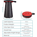 Miniatyrbilde 2 av 5: Oppgradert sammenleggbar krakk med lastekapasitet 180 kg, bærbar sammenleggbar krakk for camping, fiske, fotturer, grilling red