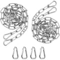 2 st 3 mm 2 m Rostfri Stålkätting + 4 st Karbinhake Förlängningslänk Kätting för Hängande Ankarkätting Hängmatta Multi,A