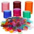 500 stk. Bingo-brikker i plast, runde brikker, markører til bingospil, spillekort, tællespil, tilbehør, A