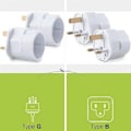 Miniatyrbillede 3 af 5: 2x Rejseadapter Adapterstik til England - Rejsestik Power EU til UK-stik - Rejsestik Hvid_qudddd
