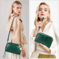 Miniatyrbilde 2 av 5: Crossbody-vesker for kvinner, ekte skinn liten håndveske med glidelås