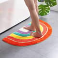 Regnbue Stripe Badematte - 45*65CM Mikrofiber Halvsirkel