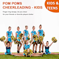 Miniatyrbild 5 av 5: 12 st Cheerleading Pom Poms för Barn, Metallisk Folie Plast Ring Cheer Pom Poms för Pojke Large Red Gold
