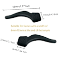 Miniatyrbillede 3 af 5: (7 par sort) 14 stk. briller Anti-slip silikone øreklips, glas