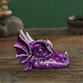 Miniatyrbilde 3 av 5: Dragehode Statue Krystallkule Stativ Skulptur Håndverk Dekor Feng Shui Kulebase for Hyller Nattbord Lettvekt (Lilla) Purple