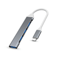 Miniatyrbild 1 av 5: Grå 4-portars USB 3.0-hubb Hög hastighet ??Typ c USB-hubb 5 Gbps Splitt