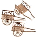 Miniatyrbilde 1 av 2: 3 stk. Liten Vognmodell Mini Hage Tralle Modell Simulert Vognmodell Miniatyr Vogn Håndverksdekorasjon