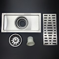 Miniatyrbillede 4 af 5: Gulvdræn med Aftageligt Dæksel, 200 x 100mm Rektangulær Sink, Sta