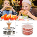Miniatyrbillede 2 af 5: Hamburgerpresser i rustfrit stål, 5 tommer, non-stick