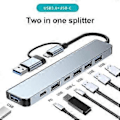 Pikkukuva 2 / 5: RYRA USB C Hub Type C - HDM-yhteensopiva RJ45 5 6 8 11 portin telakka PD TF SD AUX:lla