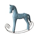 Miniatyrbillede 2 af 5: Gyngende Hest Statue Træ Borddekoration Samling Ideel Gave til Soveværelse Cafe (Blå) Blue