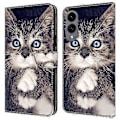 Pikkukuva 1 / 5: Samsung Galaxy S25 Edge nahkakotelo, kuvioitu, lompakkokotelo, jalustalla, kääntyvä puhelinkotelo Hand-holding Cat