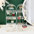 Miniatyrbillede 1 af 5: Foldbar akryl øreringsholder med gennemsigtige to døre,