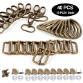 Miniatyrbilde 4 av 5: 40 stk Metall Tri-Glide Spenne + D-formede Ringer + Svivelkroker + M