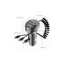 Pikkukuva 2 / 5: Auton puhelimen pikalaturi, pidennettava latauskaapeli, 2 USB-porttia, 5