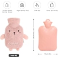 Miniatyrbilde 4 av 5: (1 stk, 1000 ml, 26x15 cm, Rosa) Vannpose, Varmtvannspose, Varmtvannsflaske
