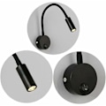 Miniatyrbilde 3 av 5: Hjemmevegglampe 360 graders sammenleggbar justerbar 3W LED varmt lys (
