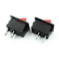 Miniatyrbillede 2 af 5: On-Off KCD11 2Pin 2P Sort Rød Båd Bil Vippekontakt 3A 250V 6A 125V AC Knap KCD1-11 10X15 10X15