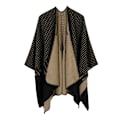 Miniatyrbillede 2 af 3: Dame Poncho Uld Vinter Oversized Tæppe Sjal Ekstra Stor Kn