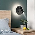 Miniatyrbillede 2 af 5: Nirvana Væglamper Led Natlampe 7W+3W med Dobbelte Kontakter til Boglæsning, Loft Sengegavl Læse Væglampe, 3000K Natlæselampe