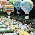 Miniatyrbillede 4 af 5: Regnbue Varmluftballon Papirlanterne Sæt Hængende Festpynt Fødselsdag Bryllup Julefestpynt Gave, 30 cm, 5 stk.