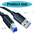 Miniatyrbild 3 av 5: USB A till B Skannerkabel, Snabb Datasynkroniseringskabel, Hane till Hane Printeranslutningar 2m