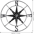Miniatyrbillede 2 af 5: 1 stk. Sort Distress Metal Kompas Vægdekoration Navigation Dekoration