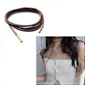 Miniatyrbilde 2 av 5: 2 stk. Mote Langt Tau Halskjede Elegant Krage Choker Halskjede Semsket Sløyfe Halskjede Smykker for Kvinner Jenter White