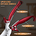 Miniatyrbild 4 av 5: 1PC Silver Sharp Poultry Scissors - Red Bone Scissors with Serrat