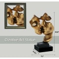 Miniatyrbild 2 av 5: Modern skulptur, gyllene abstrakta konstfigurer, vardagsrumsdekoration