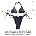 Miniatyrbillede 2 af 5: Dame Bikini Sæt Badedragt til Klub Vandaktiviteter Ferie Spa (Sort L) Black L