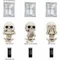 Miniatyrbillede 3 af 5: Bilindretning Duftpind Diffuser, 3stk Skull Trio Statue, Aromaterapi Diffuser, til Hjemmeindretning, Bil, Have (3)