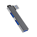 Pikkukuva 1 / 5: Kevyt USB3.0 Hub -sovitin USB-jakaja kannettaville tietokoneille, 1 USB3.0- ja 2 USB2.0-portilla, kompakti ja kannettava muotoilu, harmaa Grey