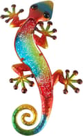 Metall Gecko Utomhus Väggdekor Ödla Trädgårdskonst Glas Hängande De