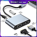 Miniatyrbillede 2 af 5: RYRA 4K Type C til HDMI-kompatibel USB 3.0 VGA PD 100W Opladningsadapter Dock Hub Til