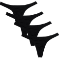 Miniatyrbilde 1 av 3: Pakke med 4 Herre Stringtruser. L. Svart Black L