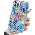 Miniatyrbillede 1 af 5: Girly Case Kompatibel med iPhone 12 Pro Max Cover Sødt Iridescent Sommerfugl Design Laser Bling Glitter Stjerner til Piger Kvinder Blød TPU Bumper Drop Beskyttelse