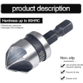 Miniatyrbilde 4 av 5: 3 stk 1/4'' Hex 5 Fløyter 90° 1/2'' 5/8'' 3/4'' Forsenker Bor
